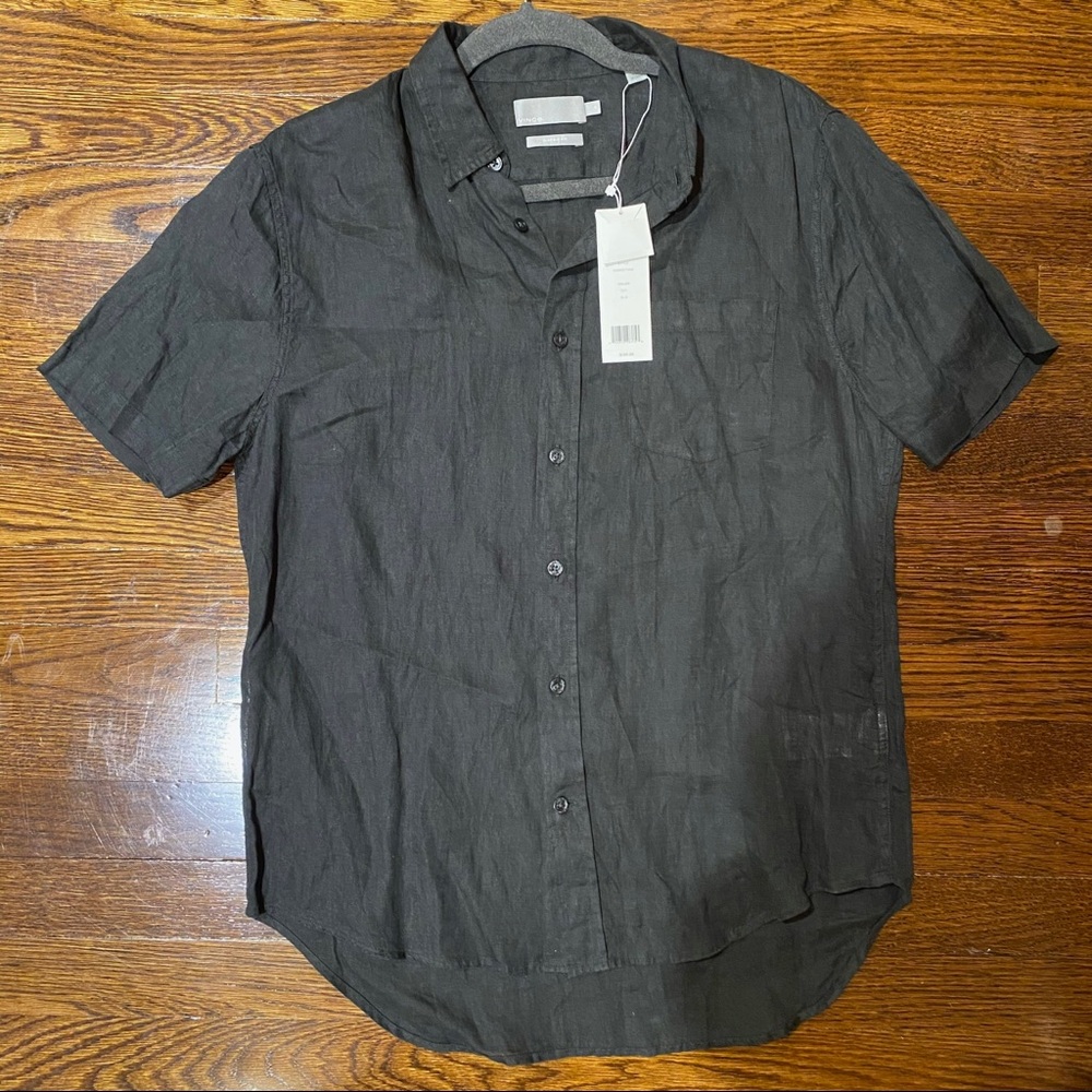 Vince Linen Button Down Short Sleeve